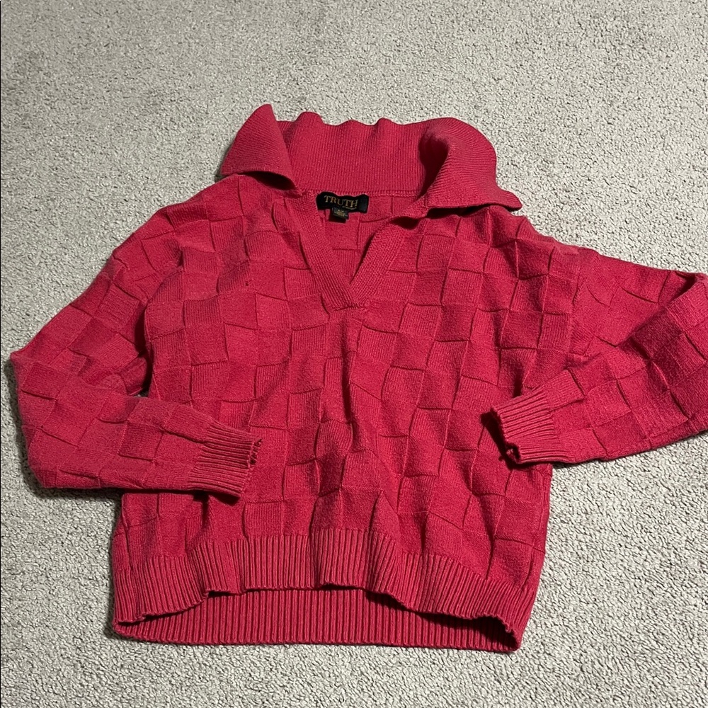 Truth Hot Pink Collared Sweater
